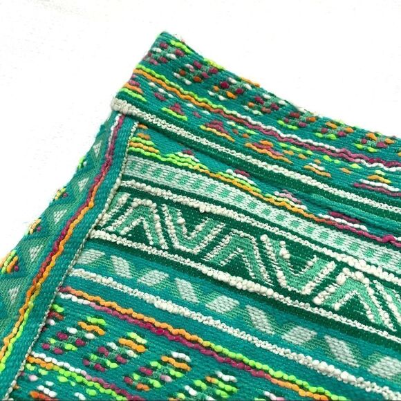 Anthropologie Elevenses Costa Aztec Embroidered shorts 0 Green - Picture 7 of 16